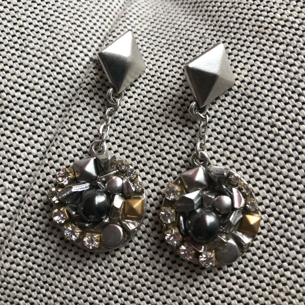 KCR drop earrings with crystals &stones.